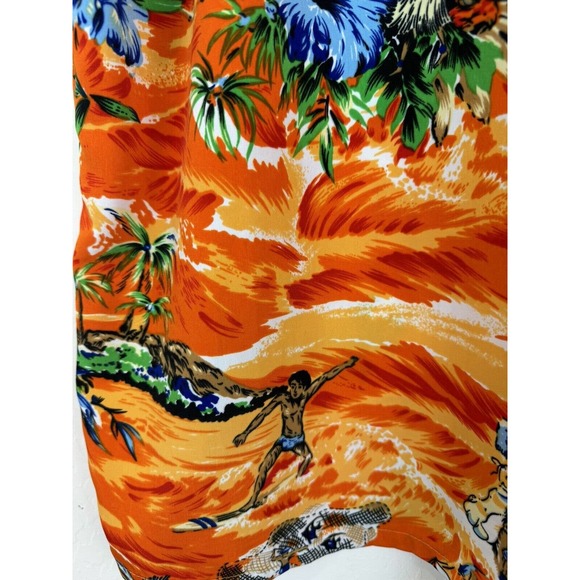 Kennington Royal Hawaiian Hula Girl Surfer Boy Men's L‎ Aloha Camp Rayon Spooner - Picture 10 of 10